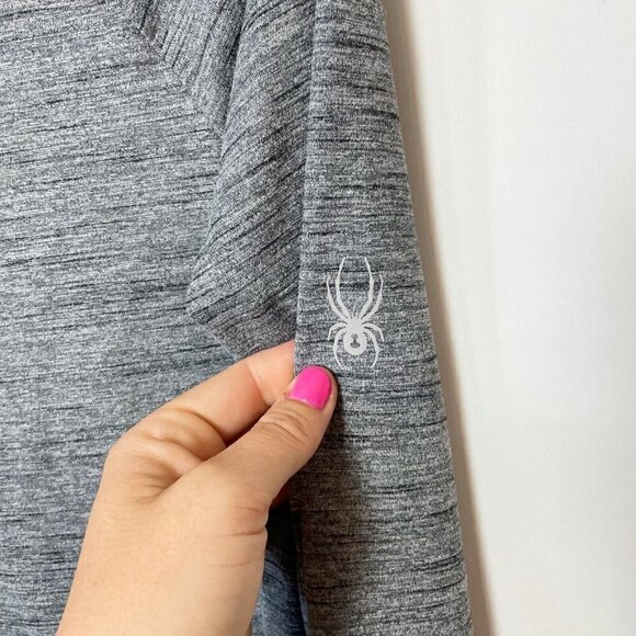 Spyder Womens Solitude Funnel Neck Pullover Top Long Sleeve Gray Small Raglan - Picture 3 of 8